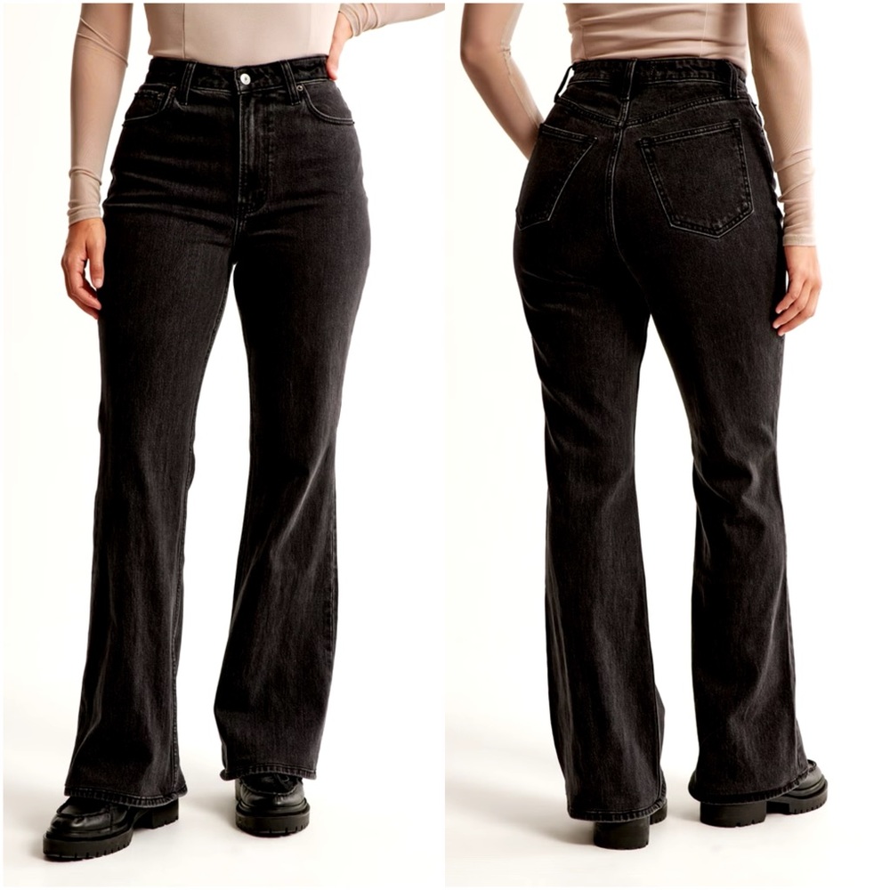Abercrombie & Fitch Curve Love Ultra High Rise 70s Vintage Flare Jean
